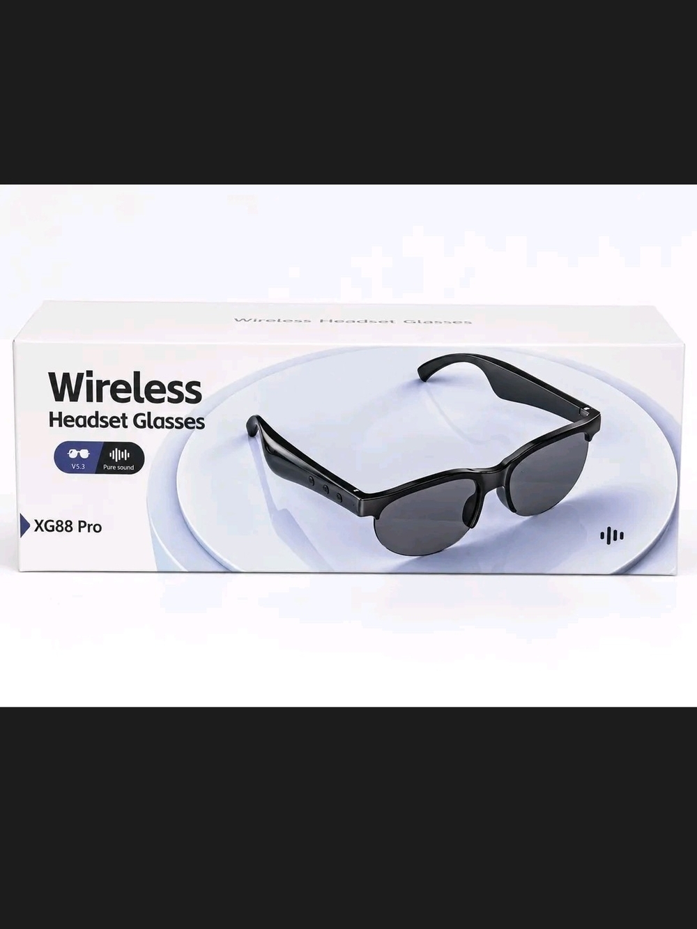 Wireless Headset Glasses - Black